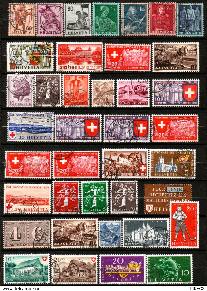 SUISSE ,SCHWEIZ,1939 - 1949, LOT, ALBUMSEITE , GESTEMPELT, OBLITERE - Gebraucht