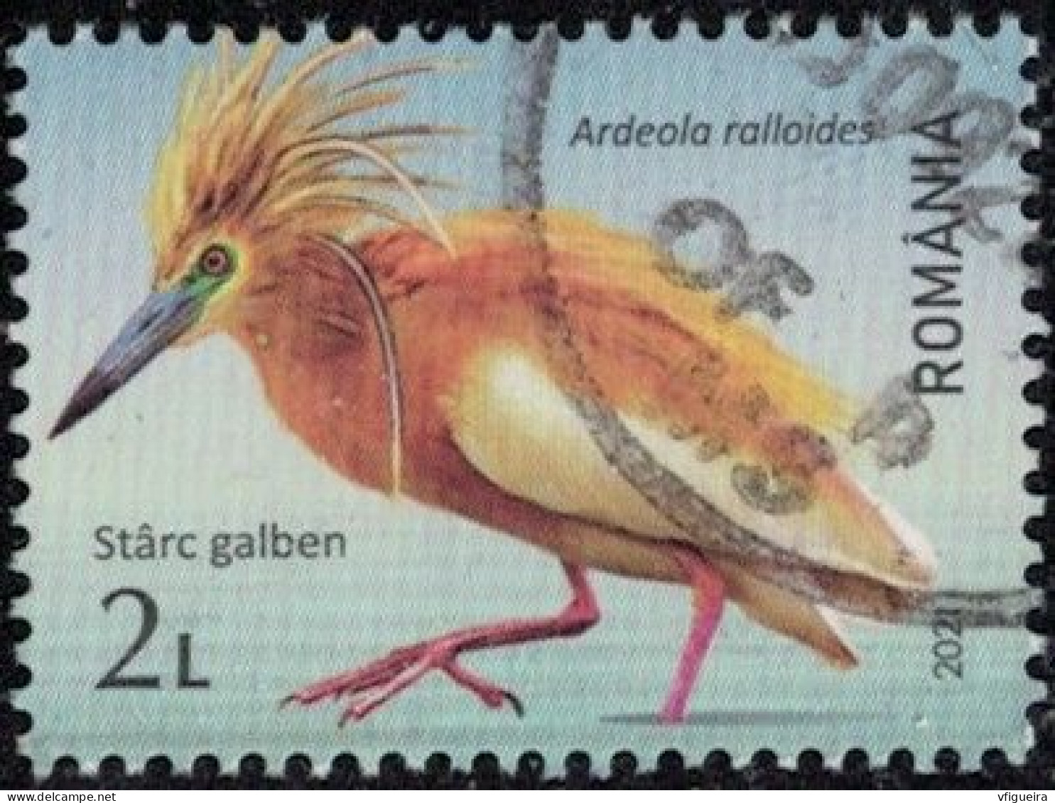 Roumanie 2021 Used Oiseau Ardeola Ralloides Crabier Chevelu Y&T RO 6674 SU - Gebruikt