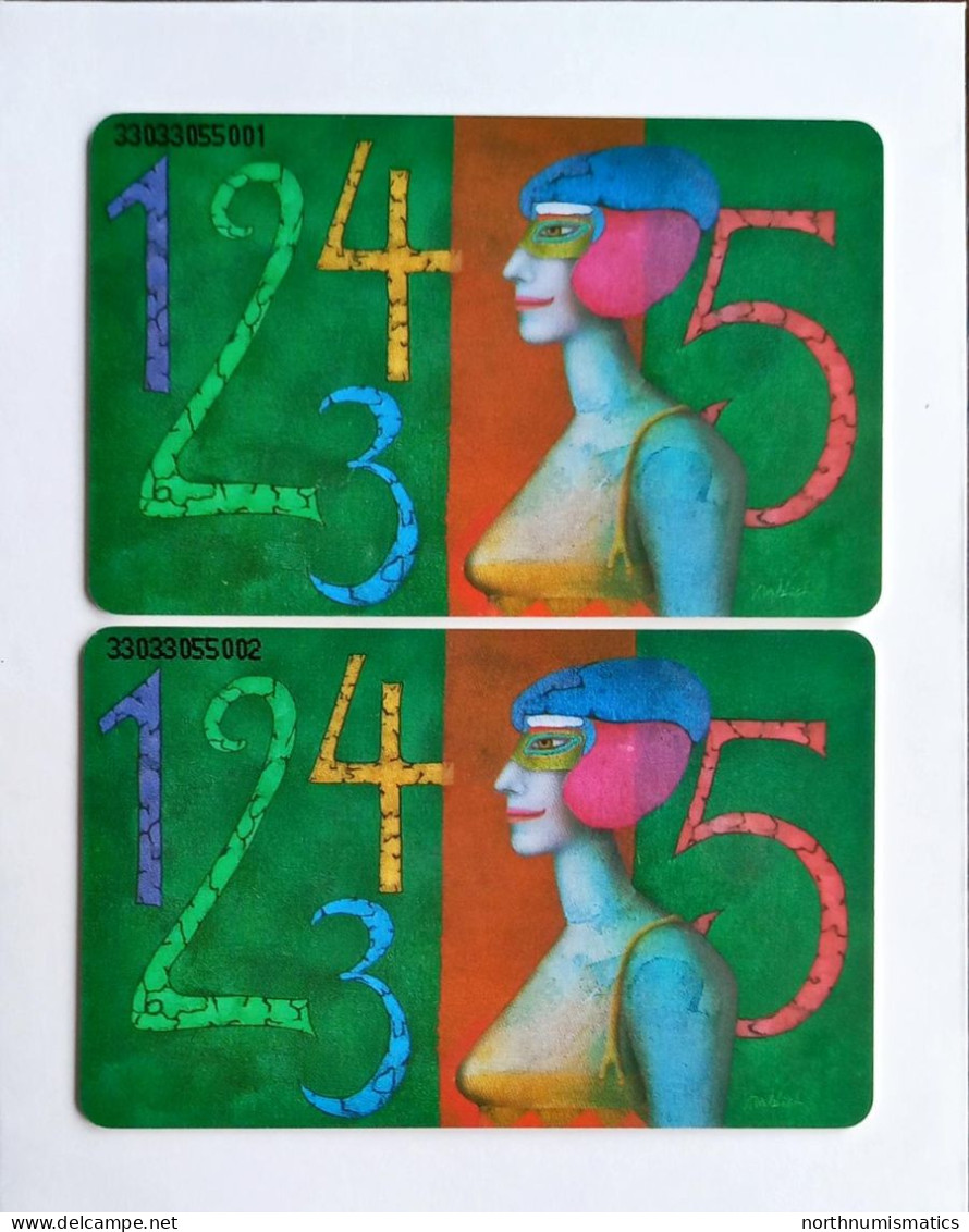 2 Pcs Germany Telekom Telefonkarte Chip Phone Card  Mint Consecutive Number - Lots - Collections