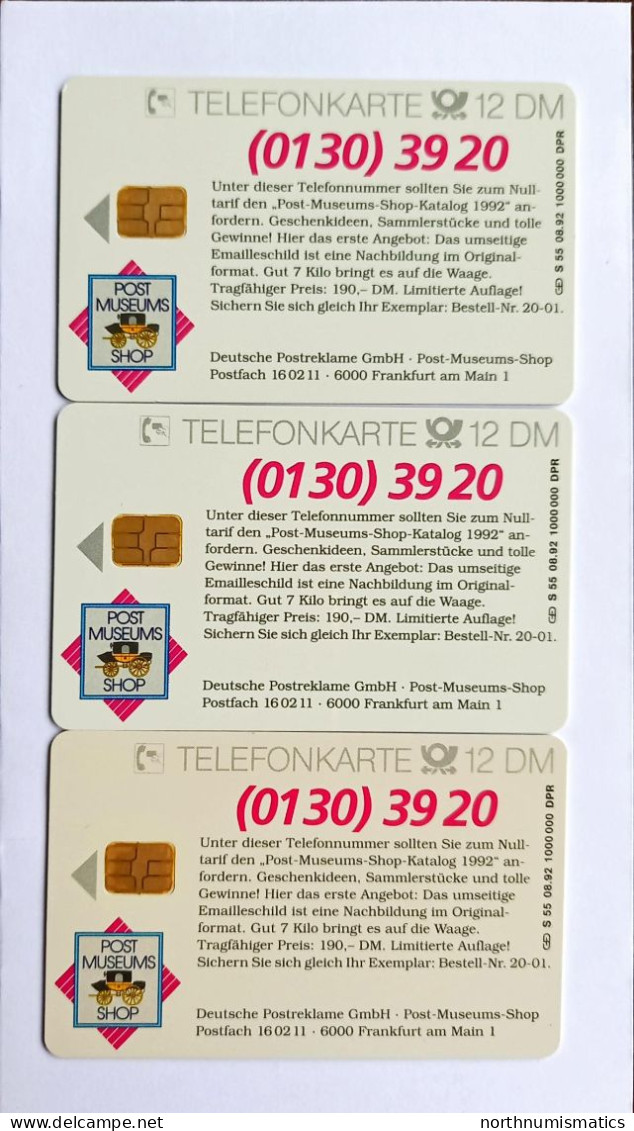 3 Pcs Germany Telekom Telefonkarte Chip Phone Card  Mint Consecutive Number - Lots - Collections