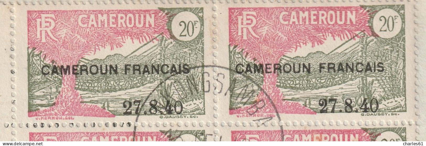 CAMEROUN - LETTRE Avec N°205 X4  "Cameroun Français 27.8.1940." De Nkongsamba Le 13/02/1942 - Variété Du 2 Bouclé - - Covers & Documents