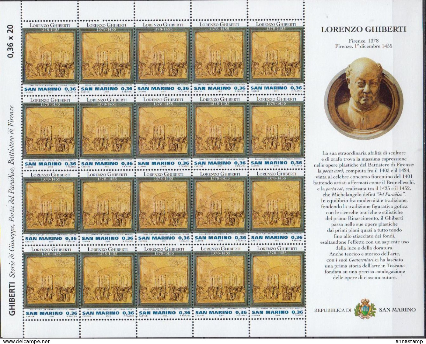 San Marino MNH Sheetlet - Escritores