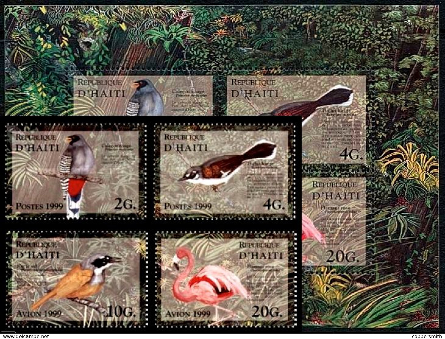 (010+24) Haiti  Fauna / Animals / Birds Oiseaux / Vögel / Vogels / Rare / Scarce  ** / Mnh  Michel 1592-95 + BL 71 - Haití