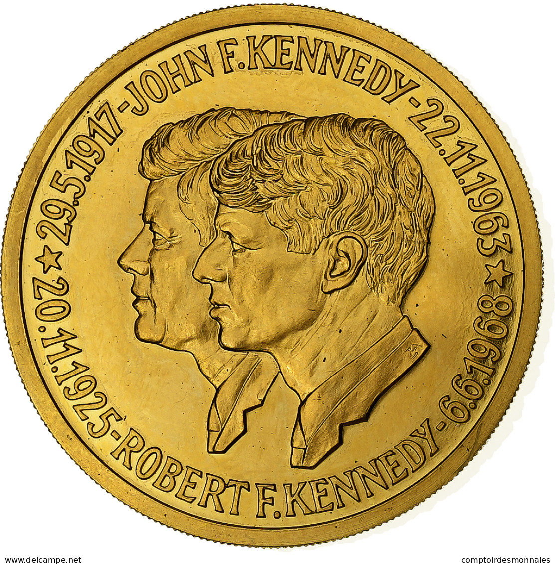 États-Unis, Médaille, John F. Kennedy And Robert F. Kennedy, 1970, Or, SPL - Sonstige & Ohne Zuordnung