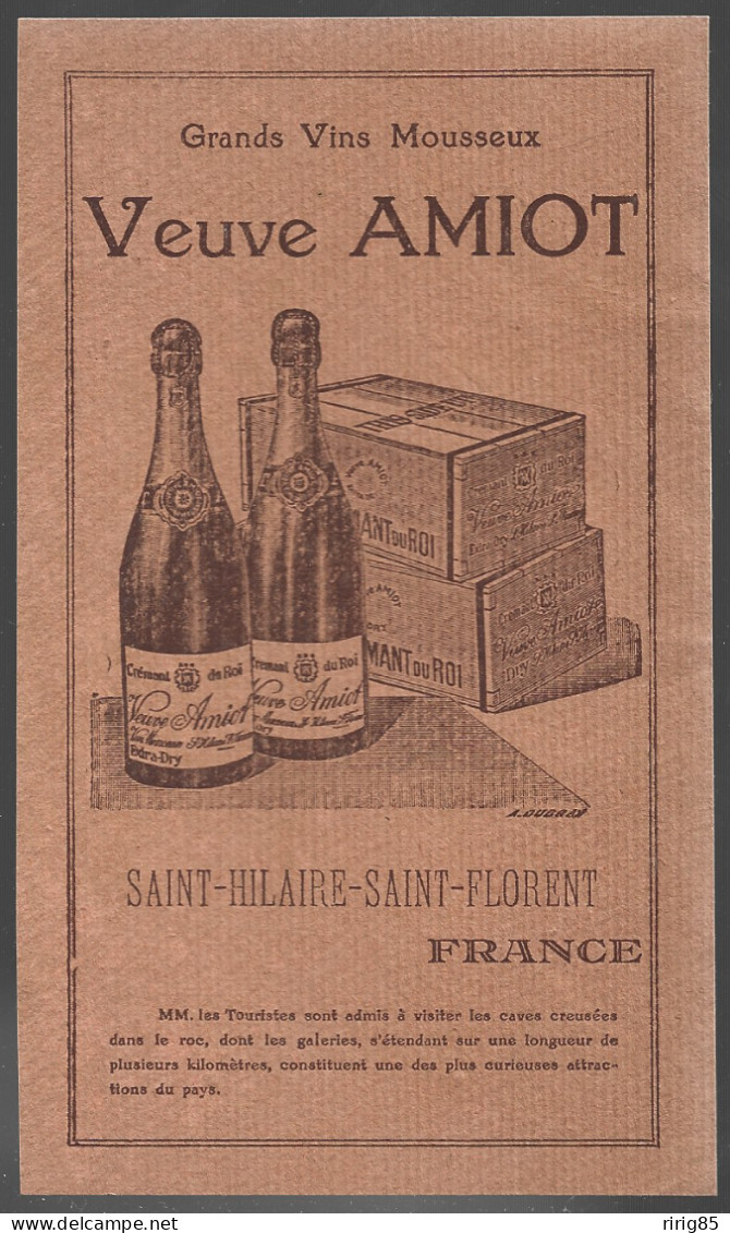 1934  --  SAINT HILAIRE SAINT FLORENT . PUBLICITE VEUVE AMIOT . 4A958 - Unclassified