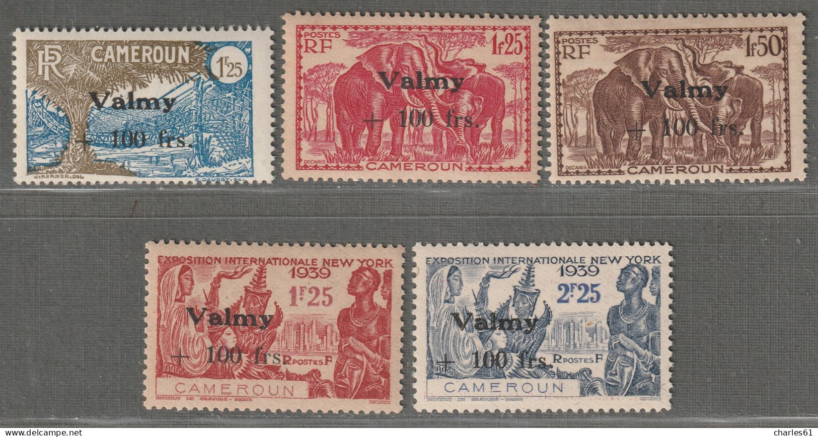 CAMEROUN - N°240/4 ** (1940-43) Surcharge : " VALMY " - Ongebruikt