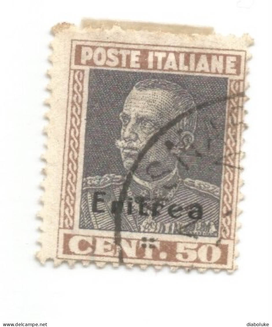 (COLONIE E POSSEDIMENTI) 1928, ERITREA, SOPRASTAMPATI, 50c - 1 Francobollo Usato (CAT. SASSONE N.128) - Eritrea