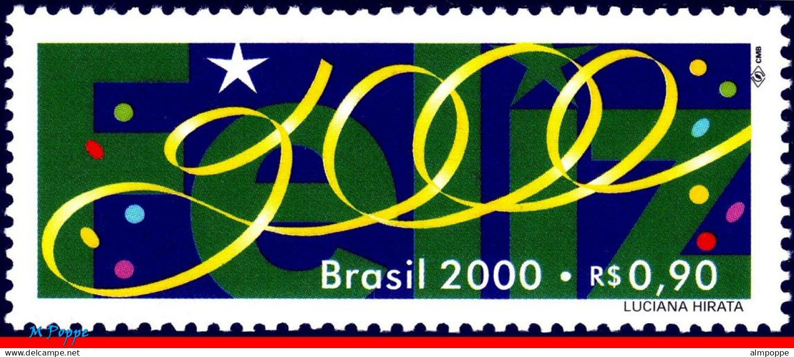 Ref. BR-2732 BRAZIL 2000 - ART, CARNIVAL,MI# 2989, MNH, NEW YEAR 1V Sc# 2732 - Unused Stamps