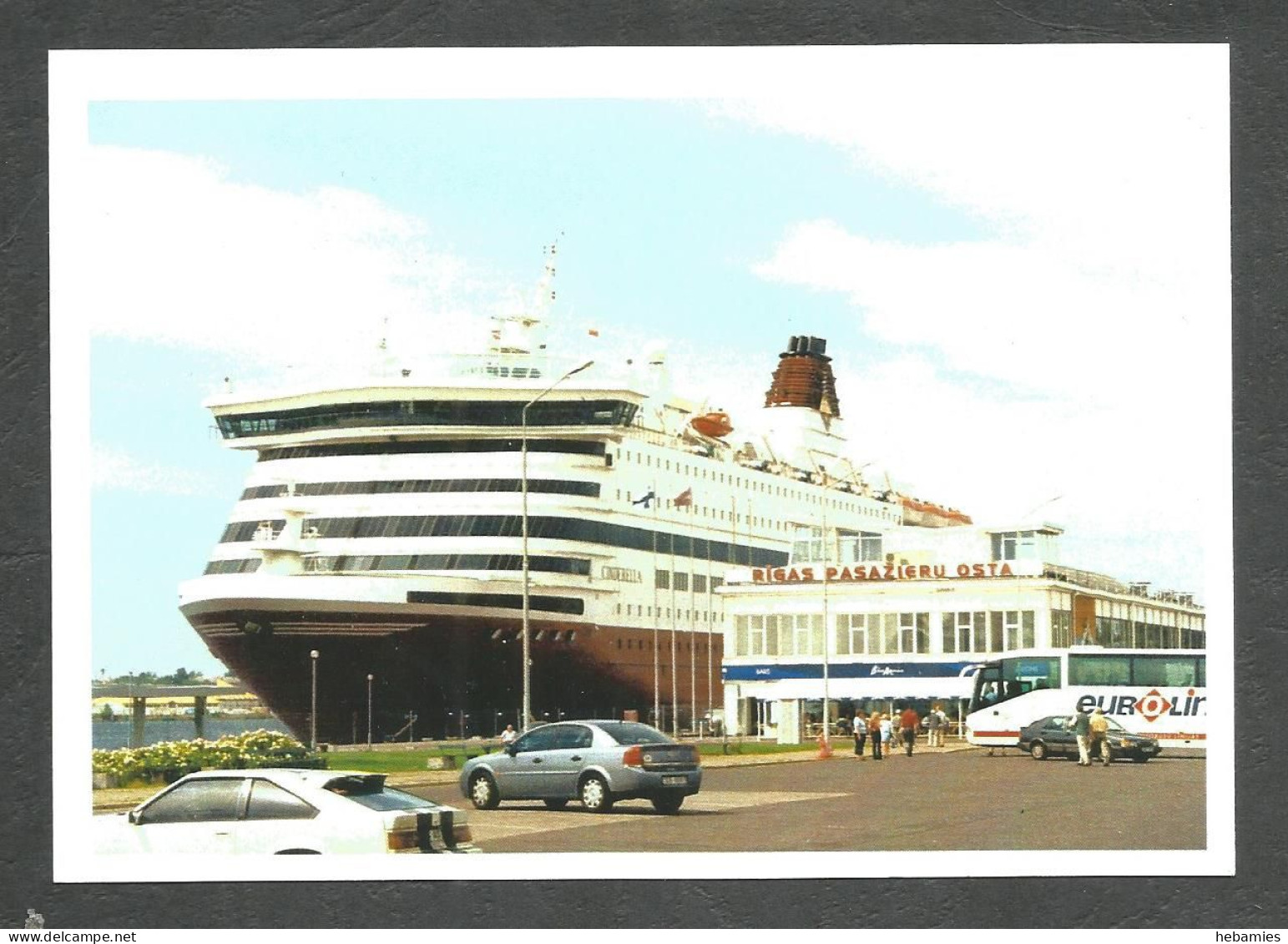 Cruise Liner M/S CINDERELLA In The Port Of Riga , Latvia -  VIKING LINE Shipping Company - - Fähren