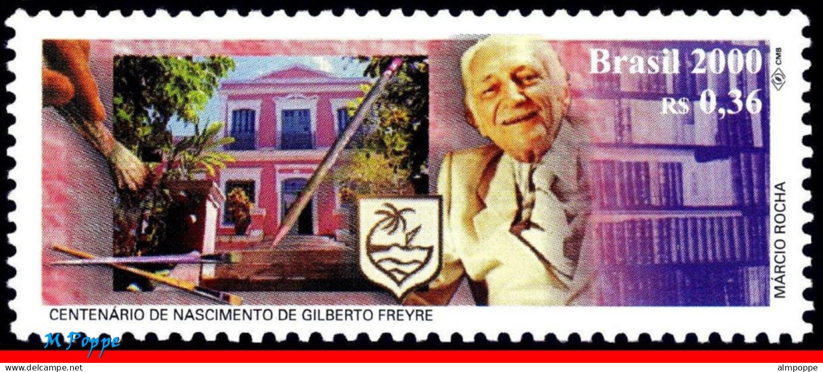 Ref. BR-2736 BRAZIL 2000 - GILBERTO FREYRE,SOCIOLOGIST, MI# 3000, MNH, FAMOUS PEOPLE 1V Sc# 2736 - Unused Stamps