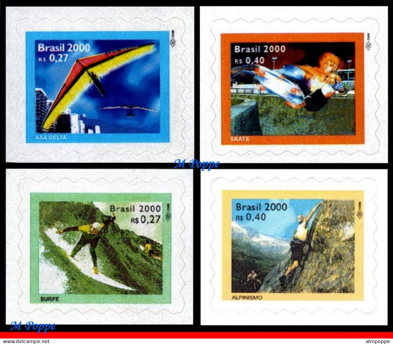 Ref. BR-2748-51 BRAZIL 2000 - RADICAL SPORTS, SURFING,SKATE, HANG-GLIDER, MI# 3037-40, MNH, SPORTS 4V Sc# 2748-2751 - Ungebraucht