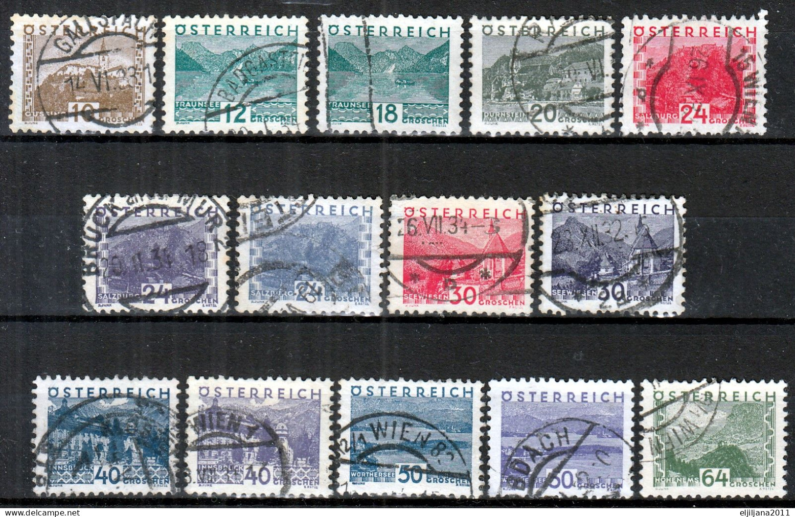 ⁕  Austria - Österreich 1932 ⁕ Landscapes Mi.530-543 ⁕ 14v Used - Used Stamps