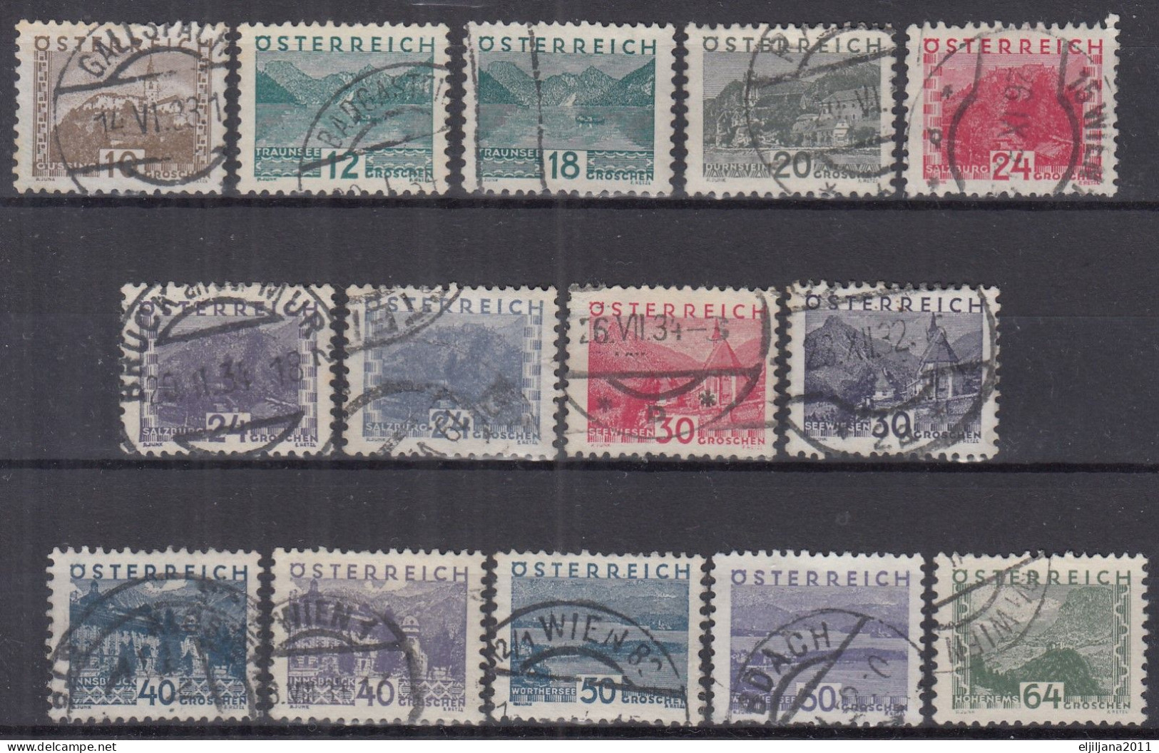 ⁕  Austria - Österreich 1932 ⁕ Landscapes Mi.530-543 ⁕ 14v Used - Gebruikt