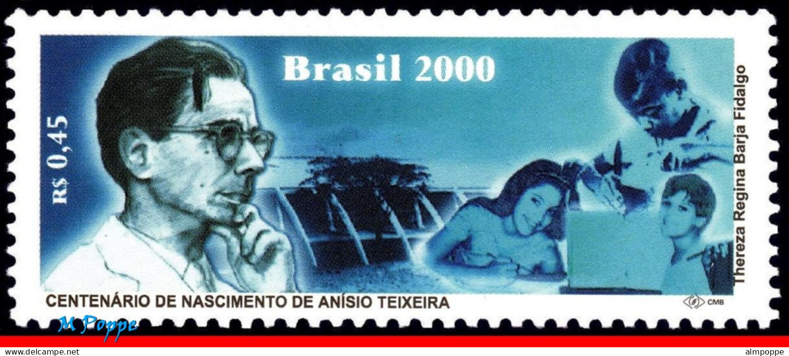 Ref. BR-2756 BRAZIL 2000 - ANISIO TEIXEIRA, EDUCATOR, SCIENCE, MI# 3050, MNH, FAMOUS PEOPLE 1V Sc# 2756 - Neufs