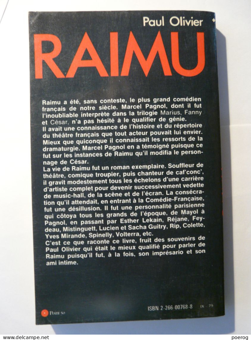 RAIMU OU L'EPOPEE DE CESAR - PAUL OLIVIER - BIOGRAPHIE - 1979 - PRESSES POCKET N°1797 Biography - Biographie