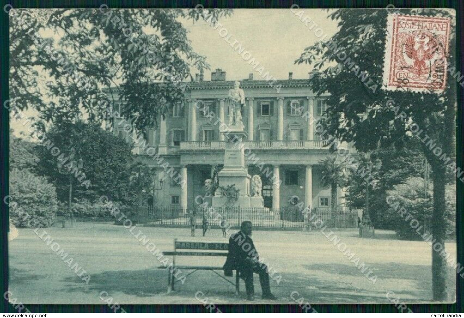 Bergamo Città Monumento A Vittorio Emanuele II Palazzo Pretura Cartolina RB6086 - Bergamo