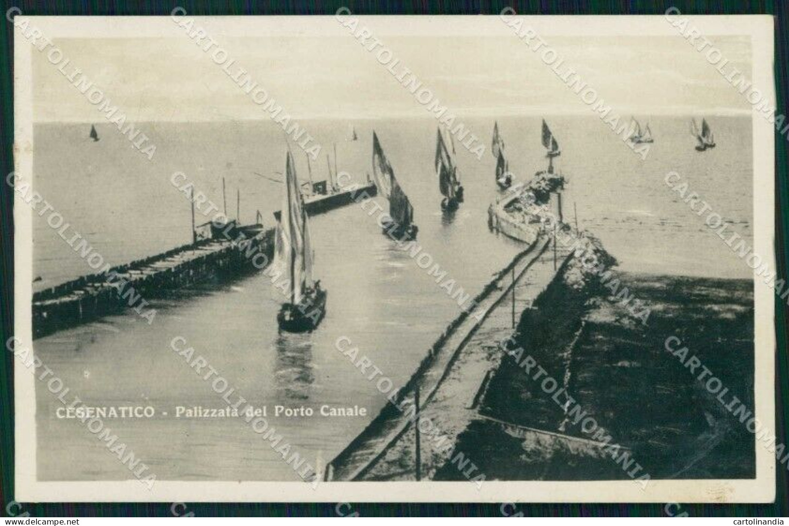 Forlì Cesenatico Palizzata Porto Canale Barche Foto Cartolina RB6738 - Forlì