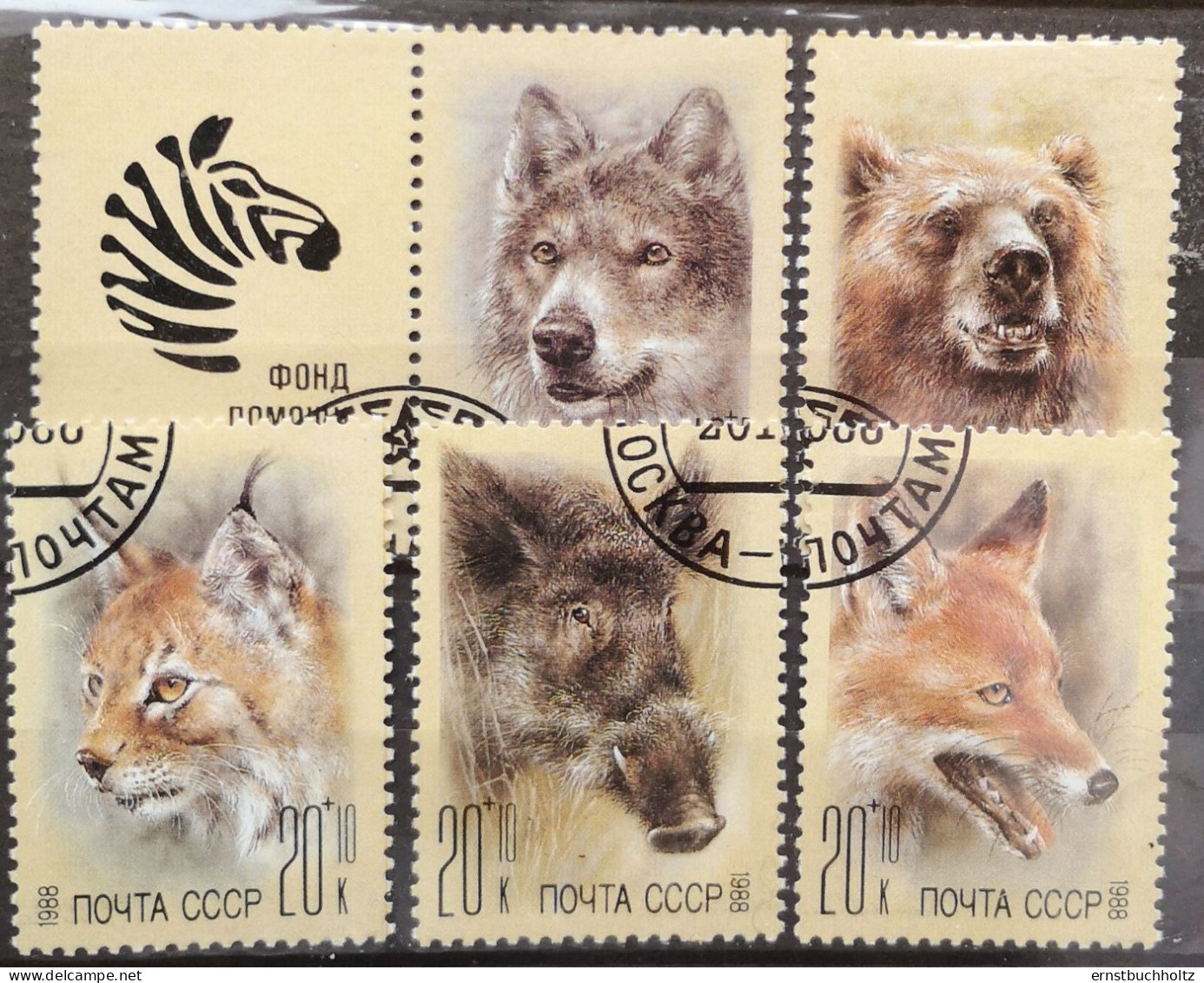 Russland Sowjetunion1988 5er Block Zoopark 5v** - Oblitérés