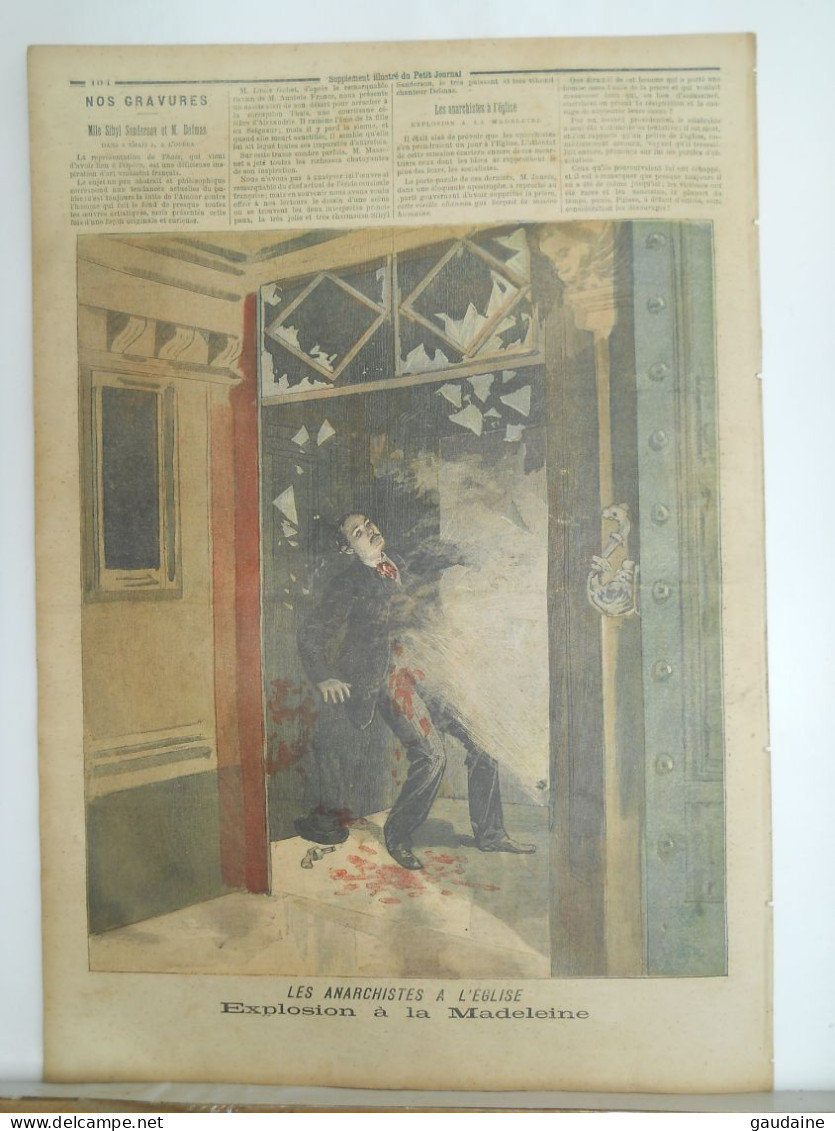 Le Petit Journal N°175 – 26 Mars 1894 - Sibyl Sanderson Delmas à L'Opéra - Explosion église De La Madeleine Anarchiste - 1850 - 1899