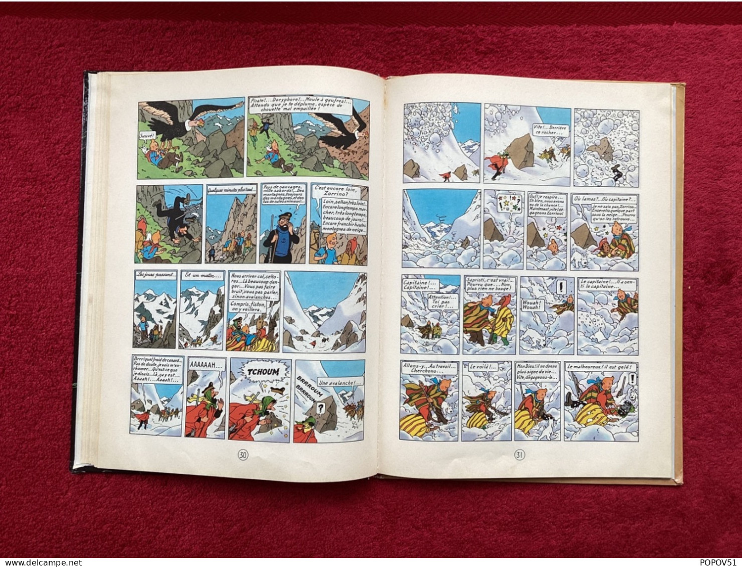 Hergé dedicace dans album Le Temple du Soleil
