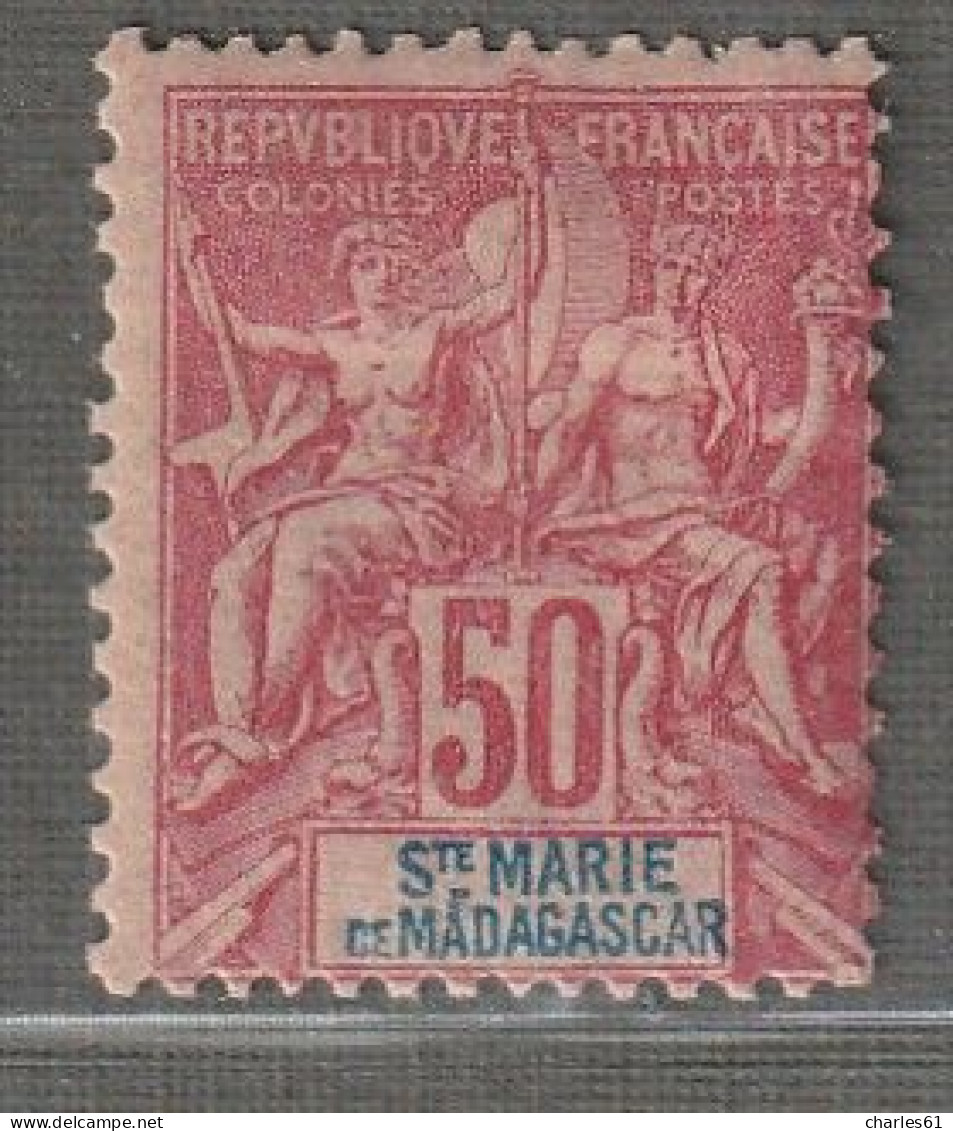 Sainte Marie De Madagascar - N°11 * (1894) 50c Rose - Unused Stamps