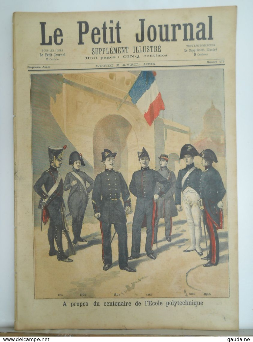 Le Petit Journal N°176 – 2 Avril 1894 - Ecole Polytechnique - Méhariste - Publicité Bicyclette Decauville - Le Petit Journal