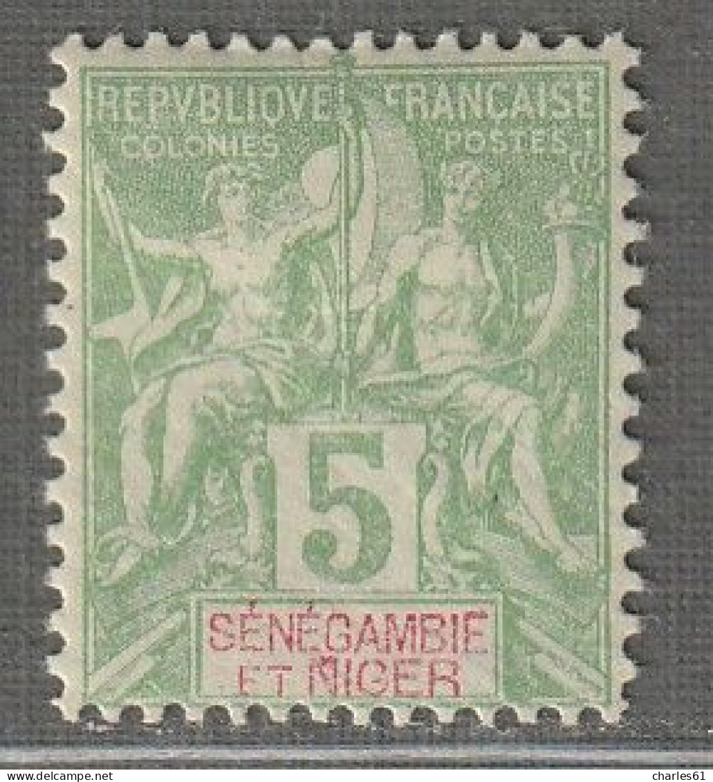 Sénégambie Et Niger - N°4 * (1903) 5c Vert-jaune - Nuevos