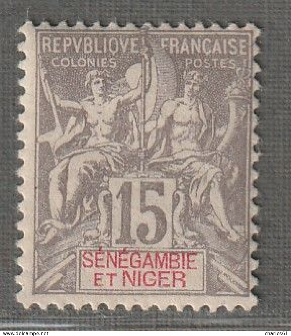 Sénégambie Et Niger - N°6 * (1903) 15c Gris - Nuevos