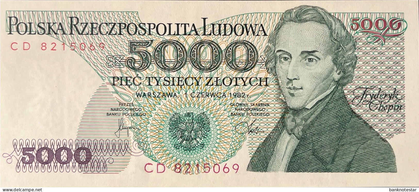 Poland 5.000 Zloty, P-150a (1.6.1982) - UNC - Pologne