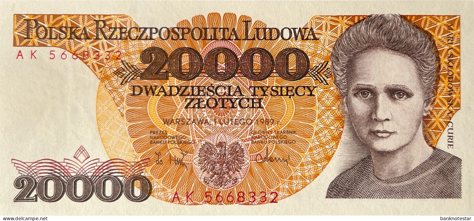 Poland 20.000 Zloty, P-152 (1.12.1989) - UNC - Pologne