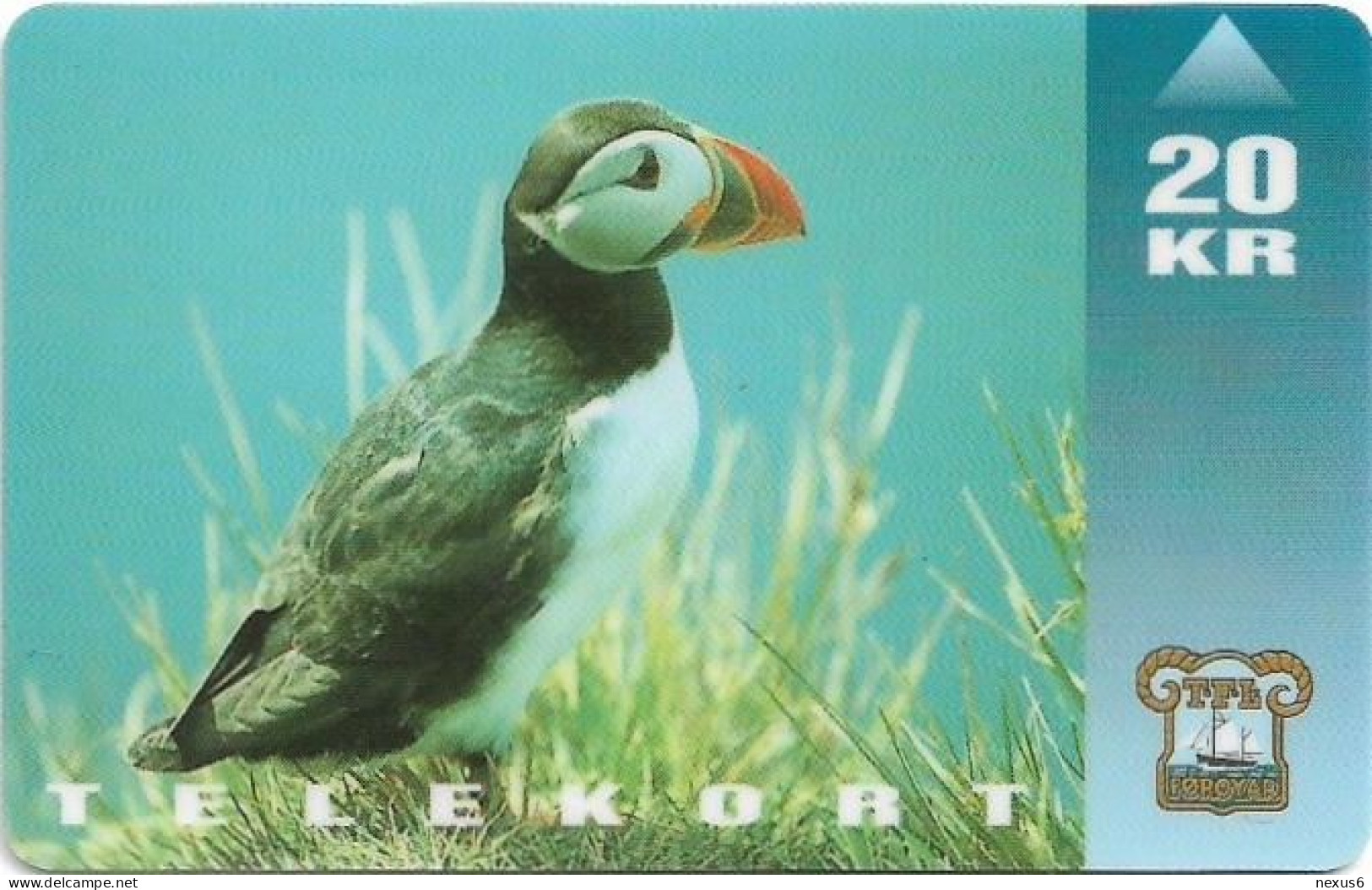 Faroe - Faroese Telecom (Magnetic) - Puffin Bird - 20Kr. - 15.000ex, Used - Islas Faroe