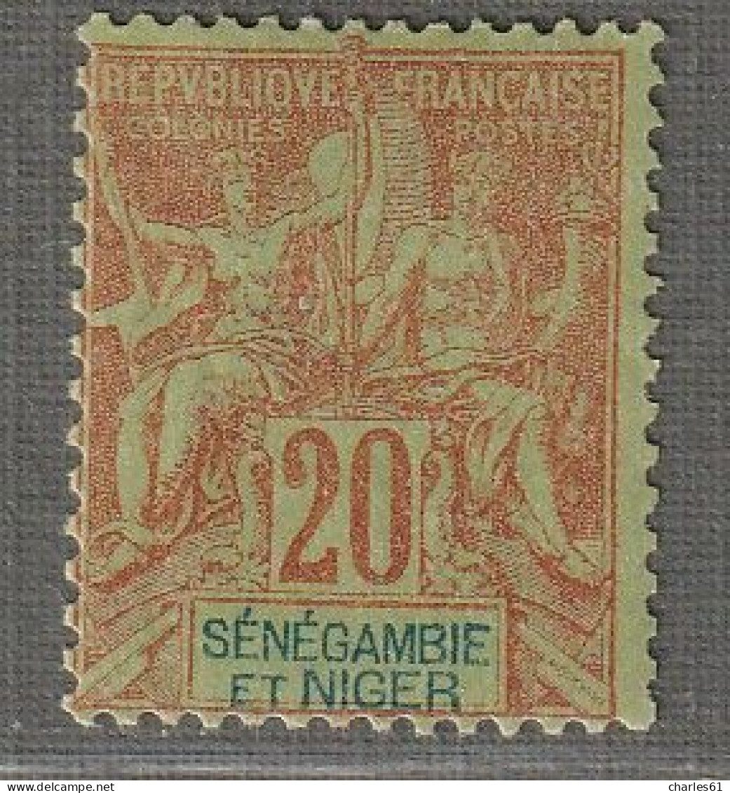 Sénégambie Et Niger - N°7 * (1903) 20c Brique Sur Vert - Ongebruikt