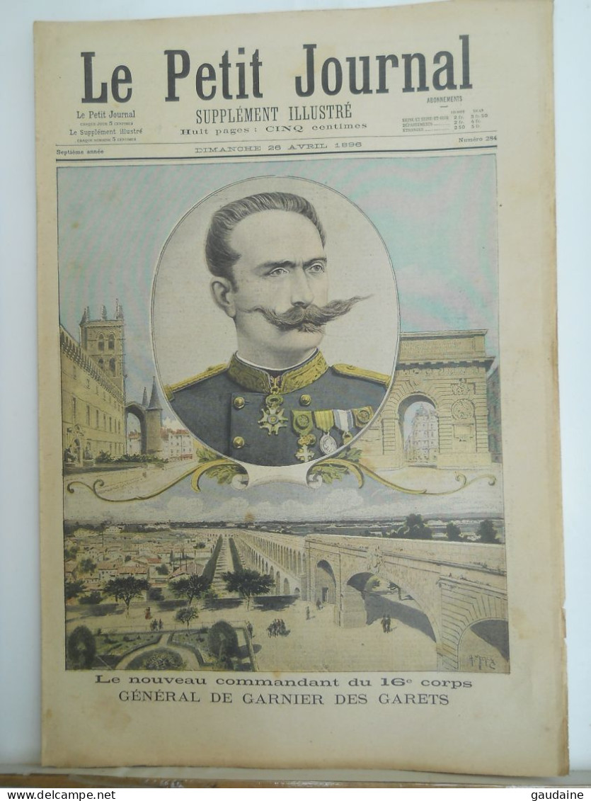 Le Petit Journal N°284 – 26 Avril 1896 – Gal De Garnier Des Garets - Jeux Olympiques Athènes Emile Masson Vélocipède - Le Petit Journal