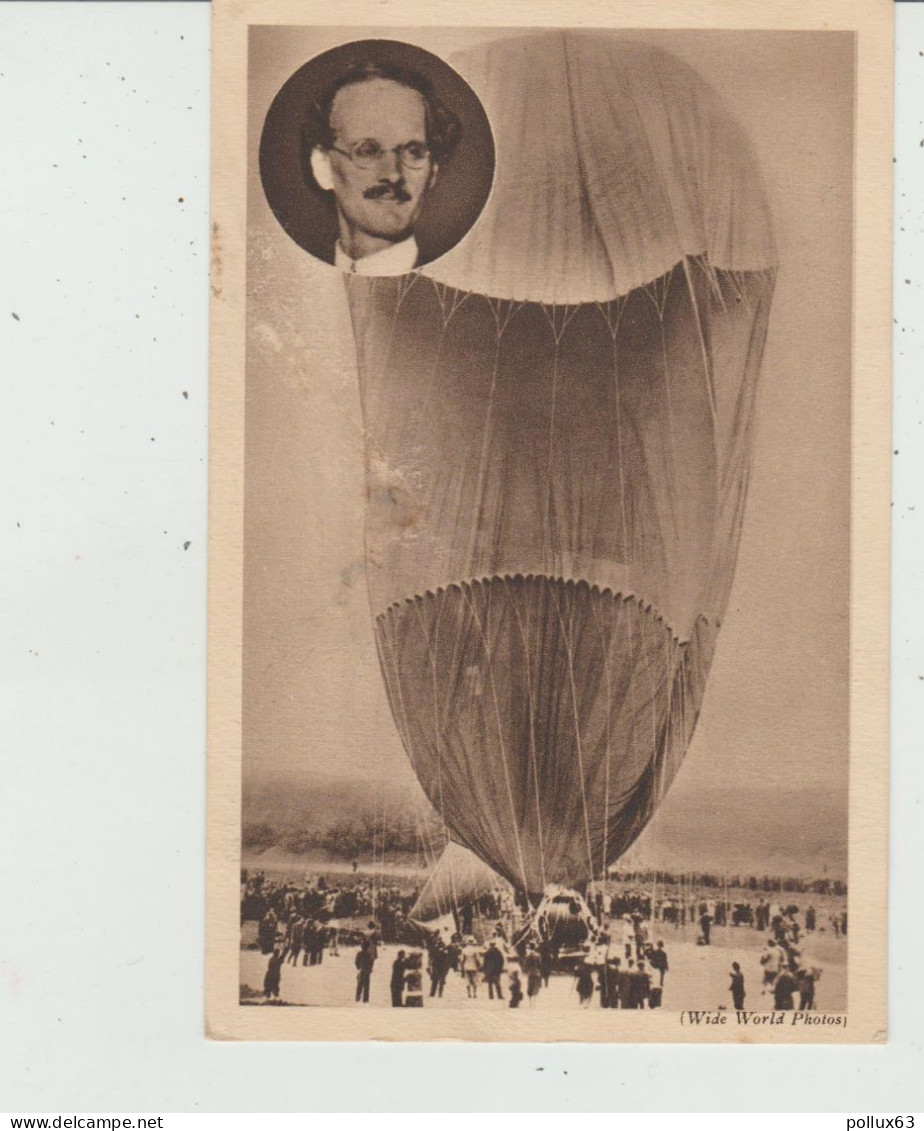 CPA LE BALLON DU PROFESSEUR PICCARD AU COURS DE SON GONFLEMENT (DANS LE MEDAILLON LE PROFESSEUR PICCARD) - Aviateurs