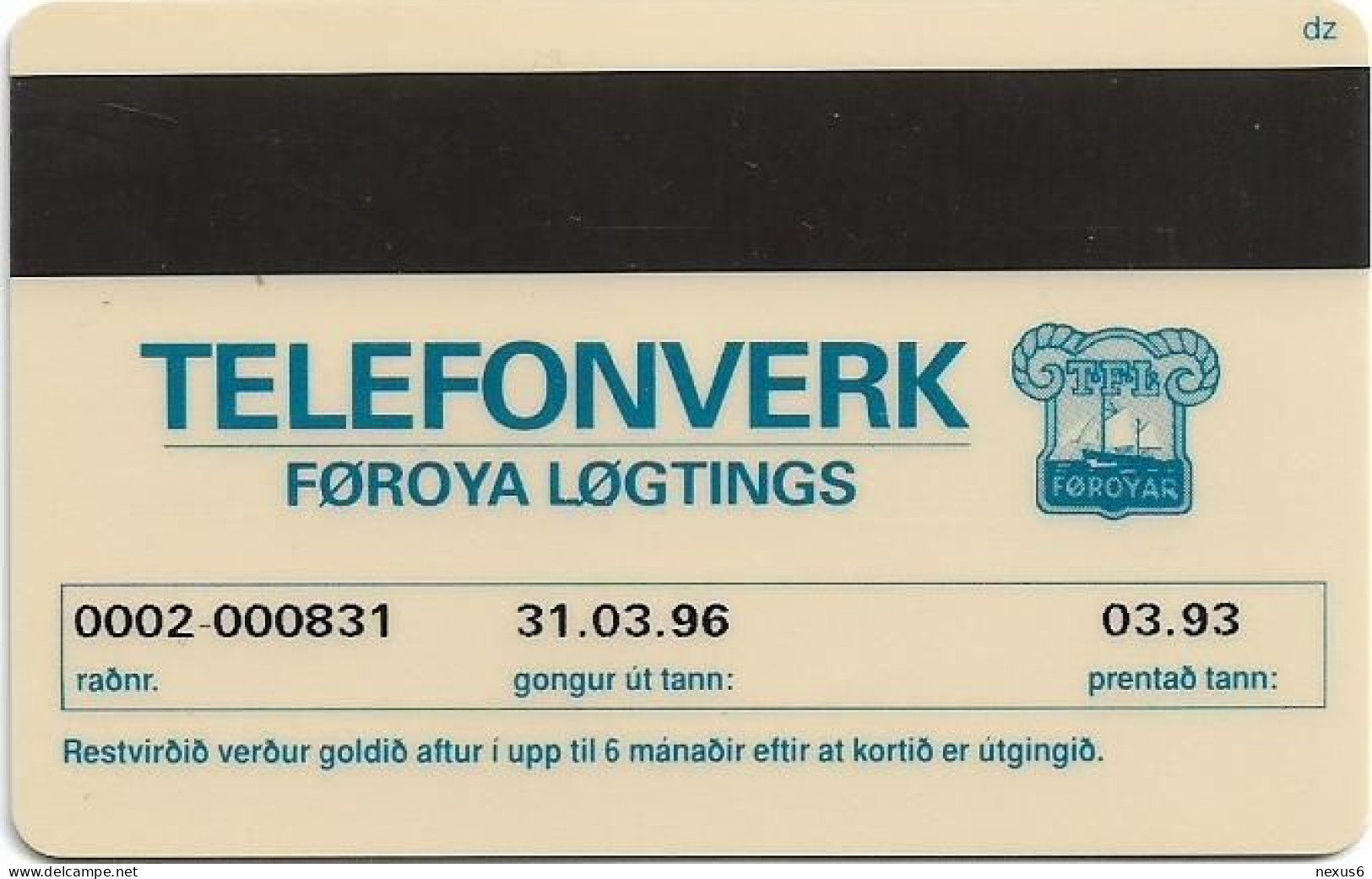 Faroe - Faroese Telecom (Magnetic) - Vidareidi - 50Kr. - 15.000ex, Used - Faroe Islands