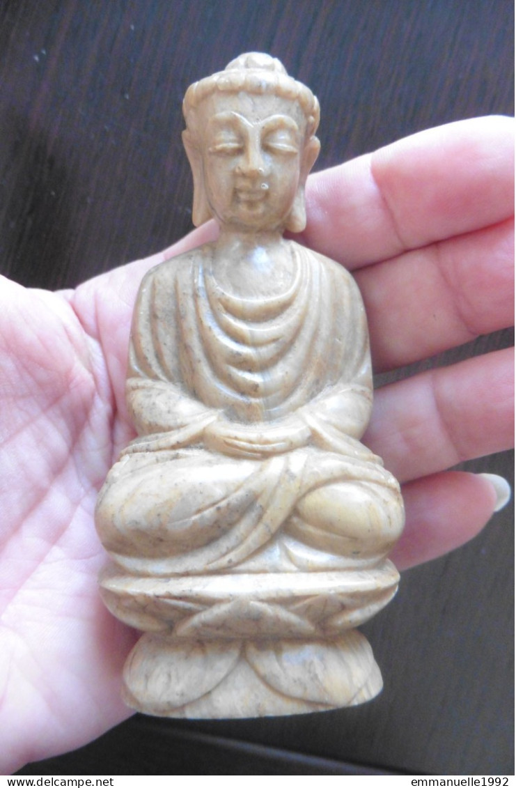 Figurine Statuette Bouddha Asie Chine Vietnam Pierre Marbre Saponite Sculptée - Arte Asiatica