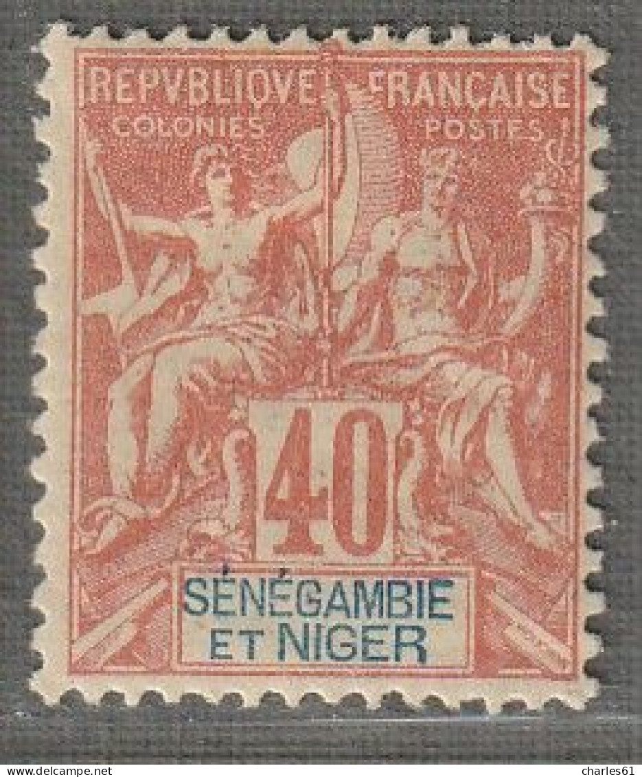 Sénégambie Et Niger - N°10 * (1903) 40c Rouge-orange - Ongebruikt