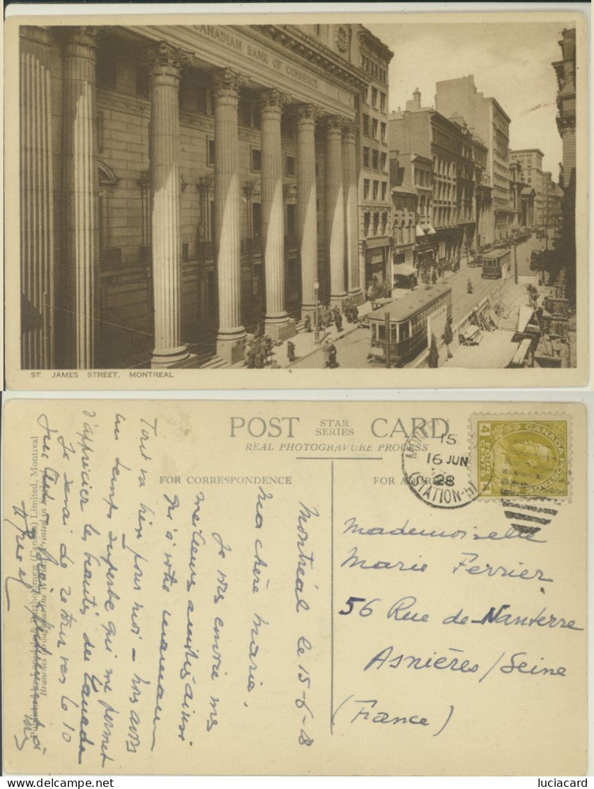 MONTREAL -ST. JAMES STREET -TRAMWAY - Montreal