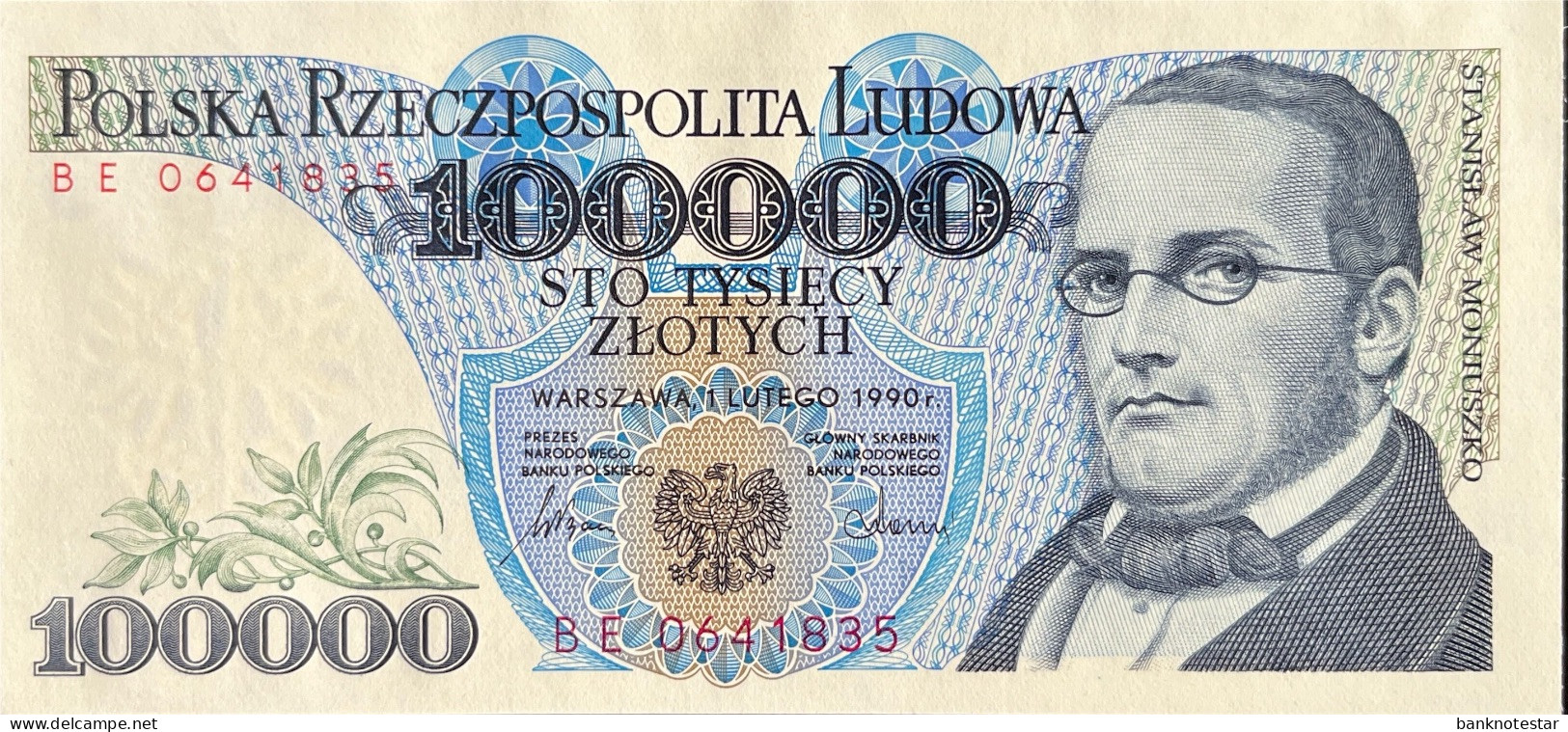 Poland 100.000 Zloty, P-154 (1.2.1990) - UNC- - Polonia