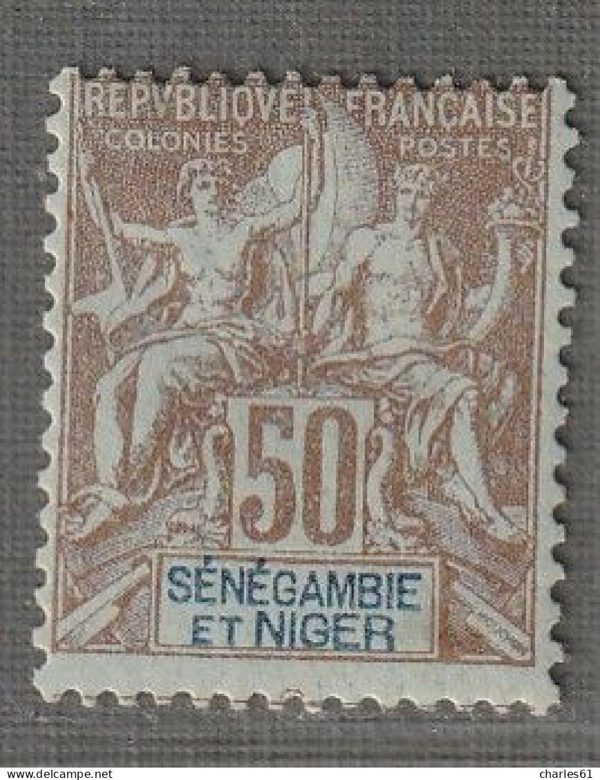 Sénégambie Et Niger - N°11 * (1903) 50c Bistre Sur Azuré - Nuevos