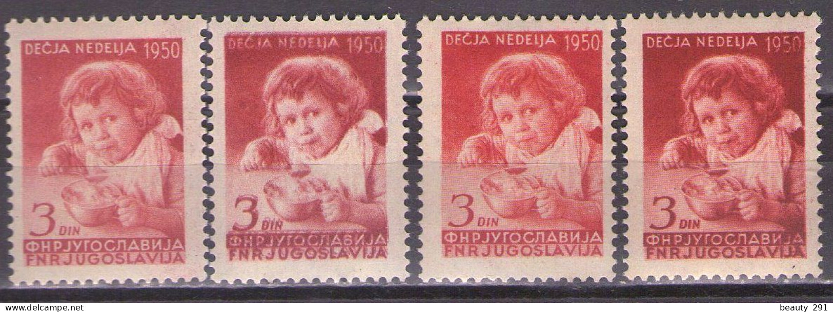 Yugoslavia 1950 - Children's Week - Mi 609 - Different Color - MNH**VF - Unused Stamps