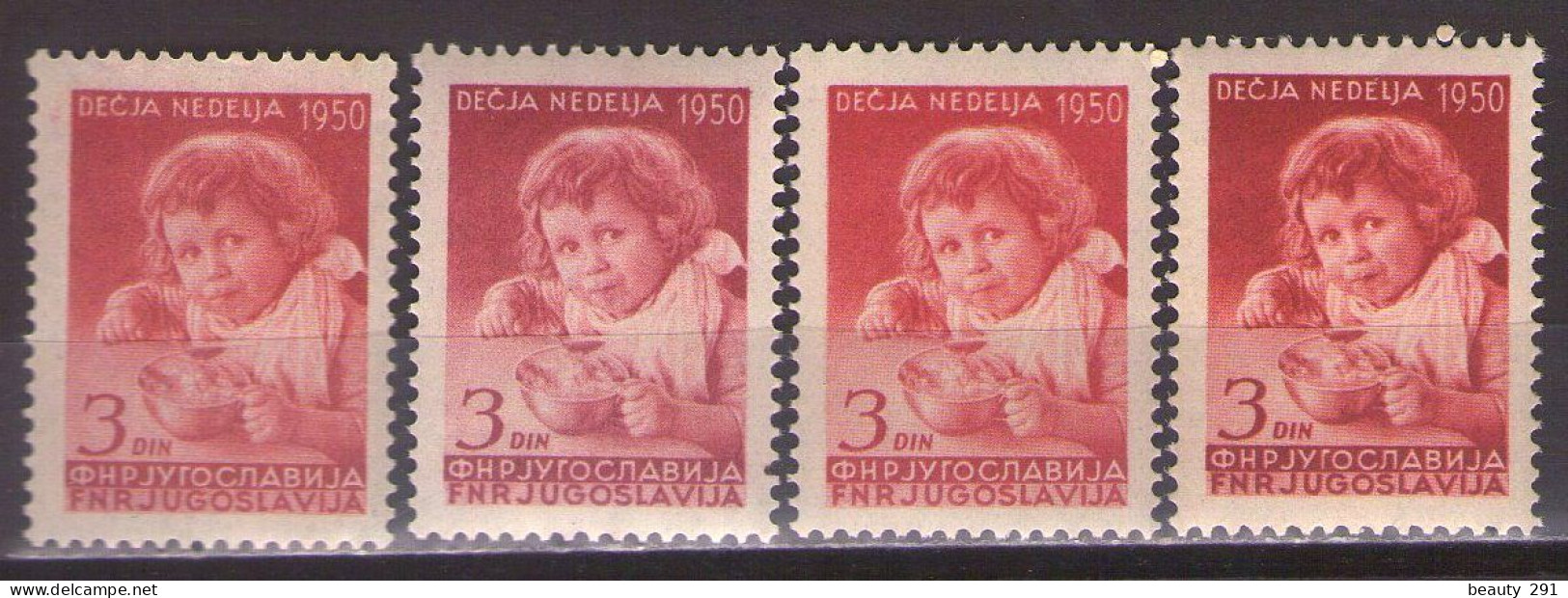 Yugoslavia 1950 - Children's Week - Mi 609 - Different Color - MNH**VF - Neufs