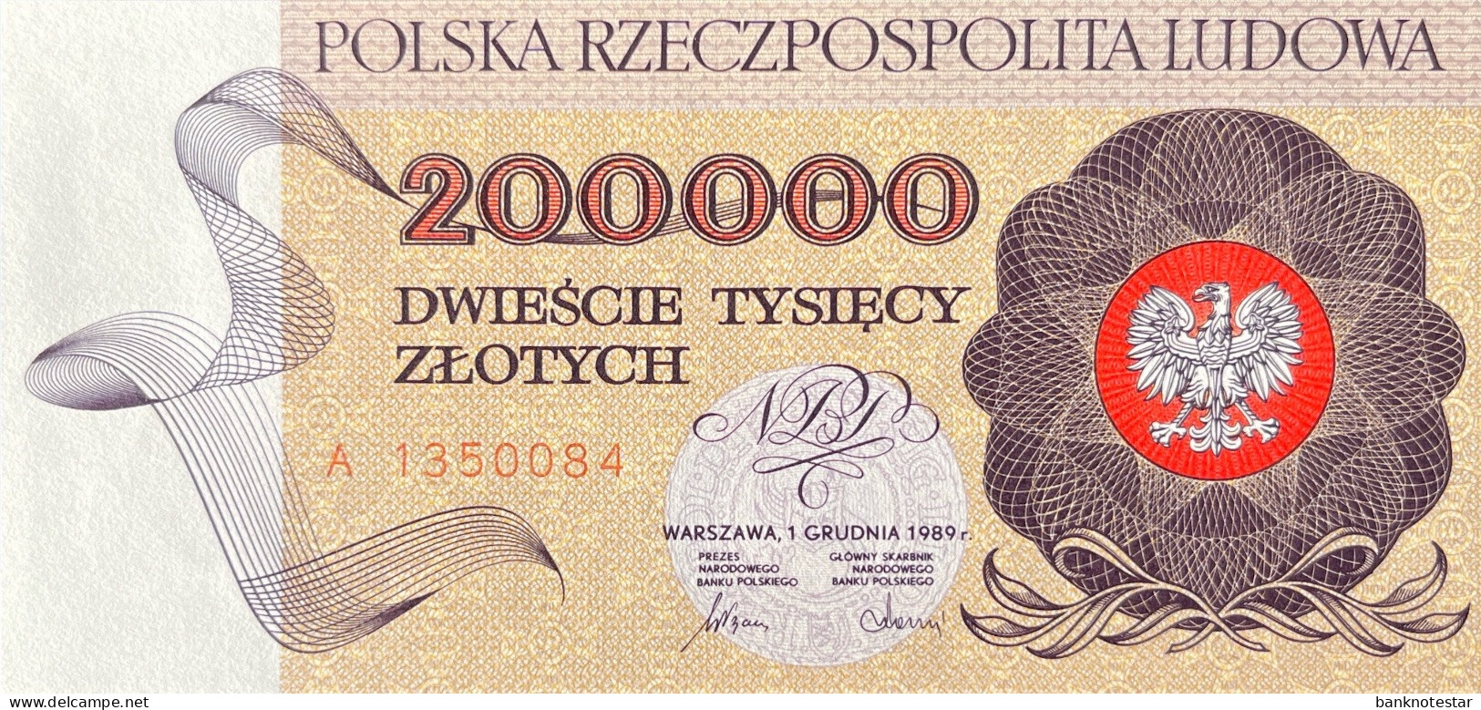 Poland 200.000 Zloty, P-155 (1.2.1989) - UNC - Pologne