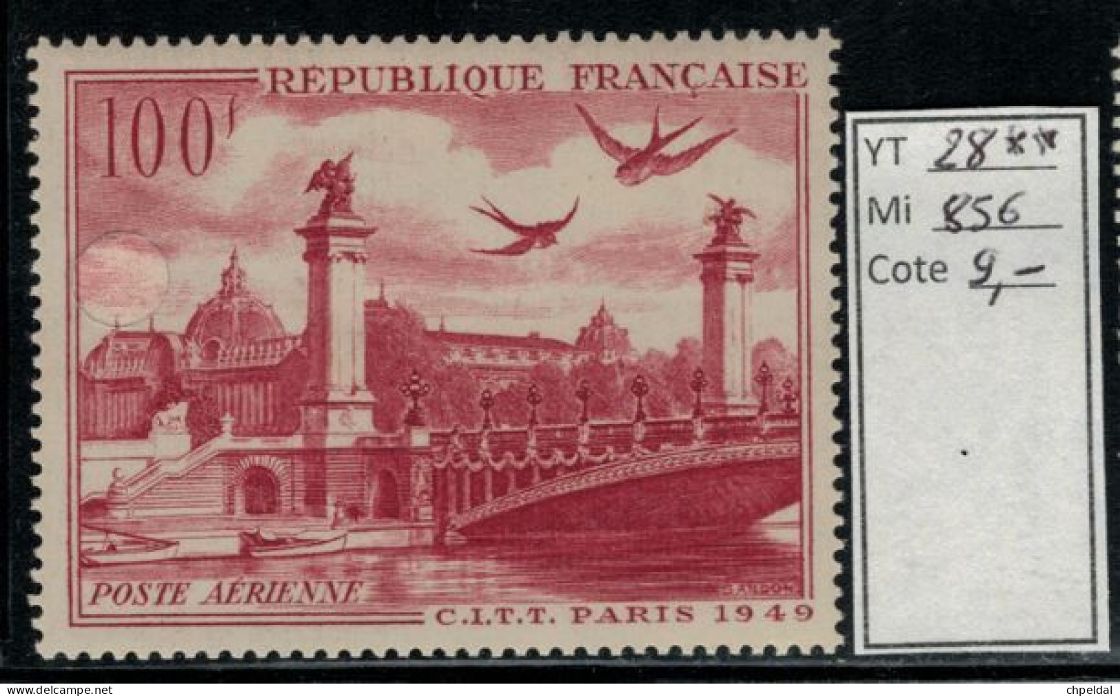 France Poste Aérienne 28 ** Cote Y&T 9 € - 1927-1959 Postfris