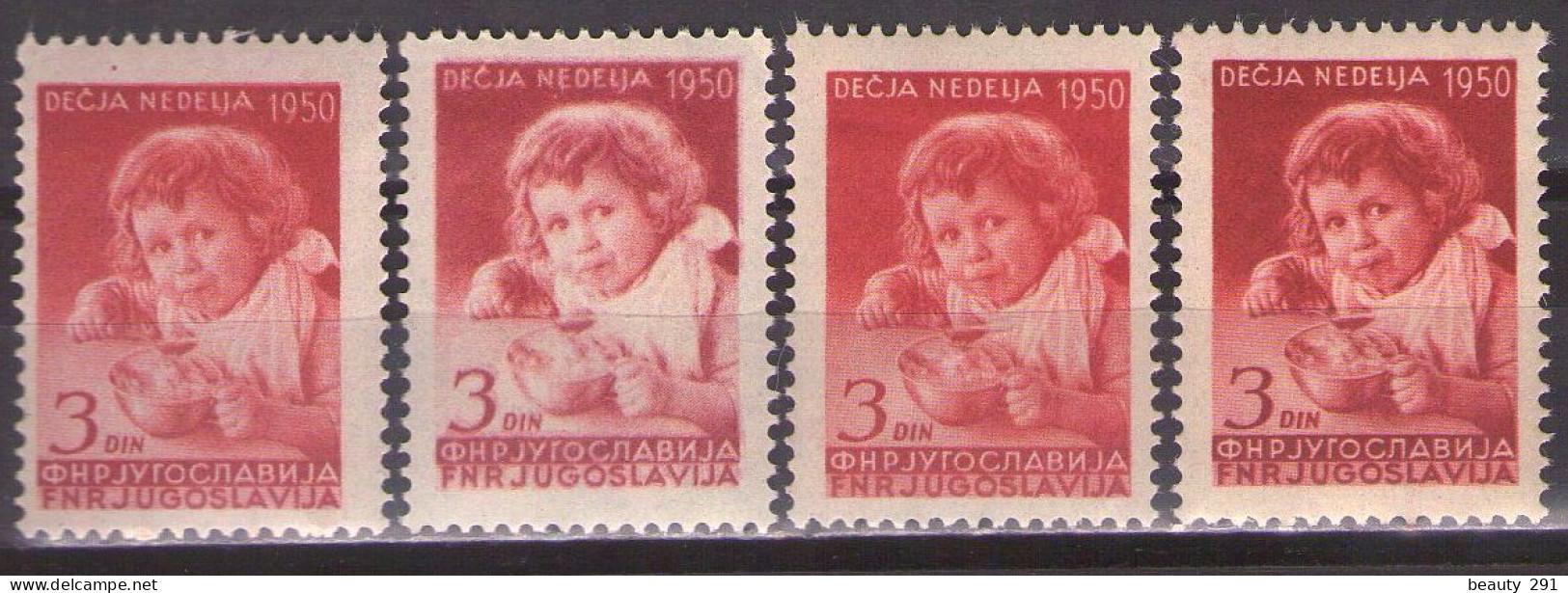 Yugoslavia 1950 - Children's Week - Mi 609 - Different Color - MNH**VF - Neufs