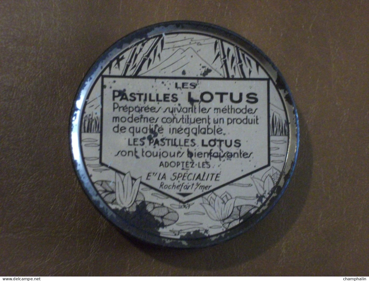 Boîte En Métal Ancienne - Pastilles Lotus - Ets La Spécialité à Rochefort-sur-Mer (17) - Scatole