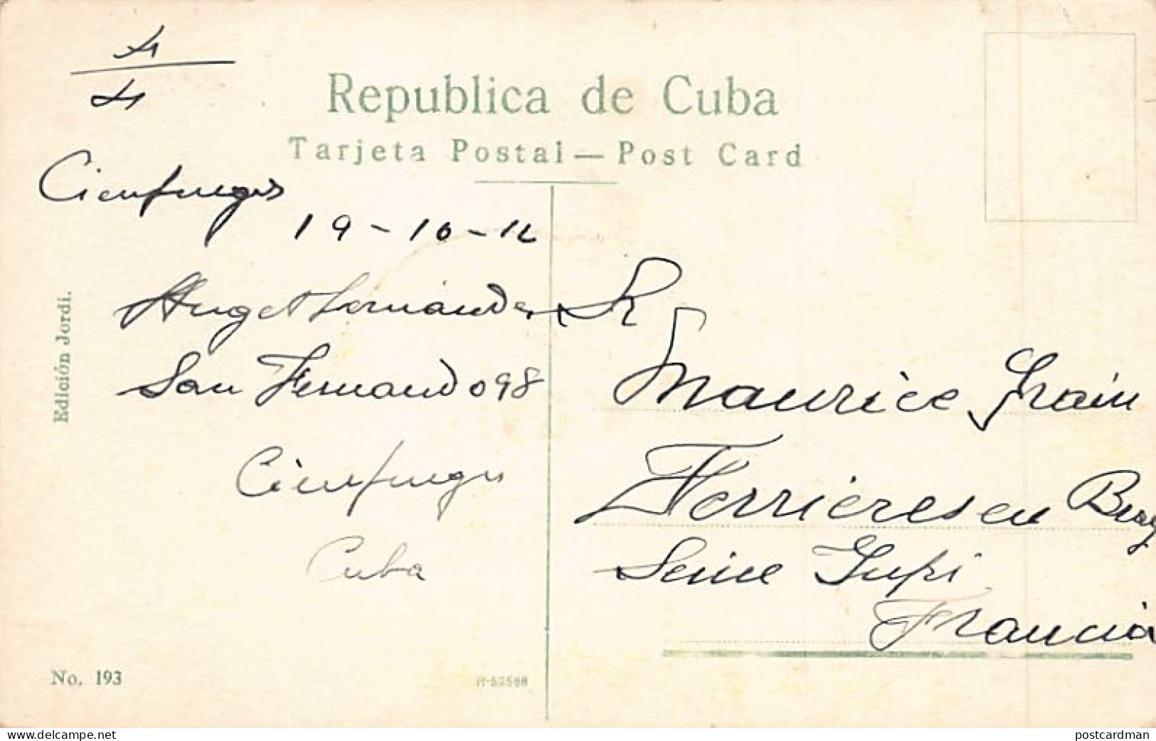 Cuba - Un Bohio - Country Hut - Ed. Jordi 193 - Cuba