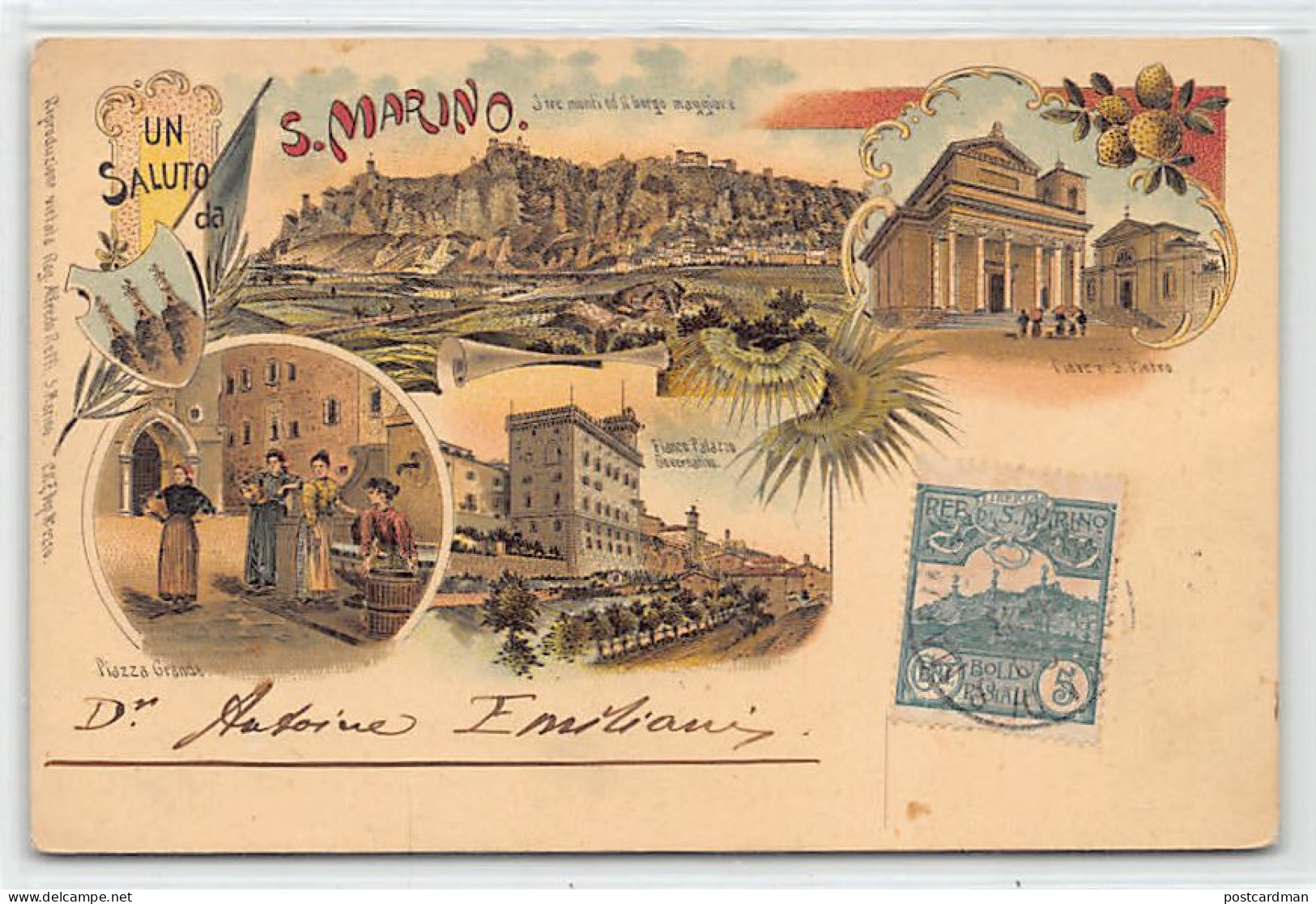 SAN MARINO - Un Saluto Da - LITHO Litografia - Ed. Alfredo Reffi - Künzli - San Marino