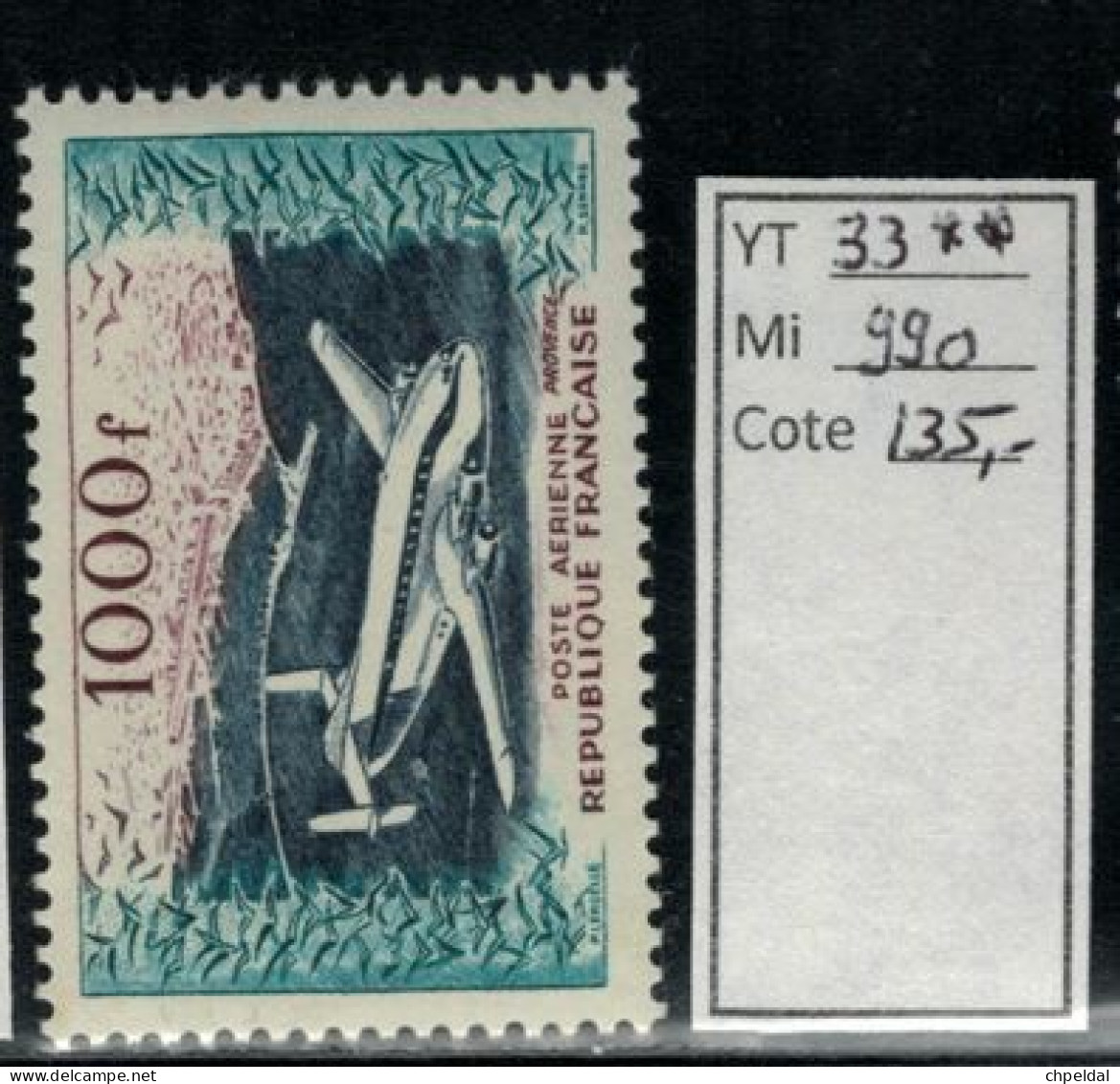 France Poste Aérienne 33 ** Cote Y&T 135 € - 1927-1959 Mint/hinged