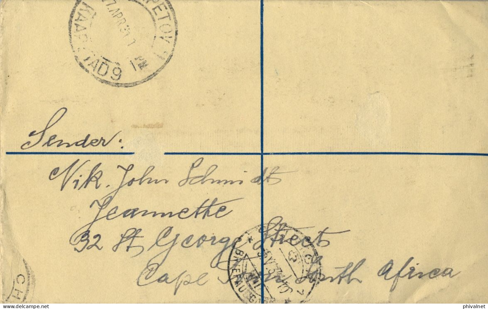 1931 AFRICA DEL SUR , CAPETOWN - ZÜRICH , SOBRE ENTERO POSTAL CIRCULADO , LLEGADA - Lettres & Documents